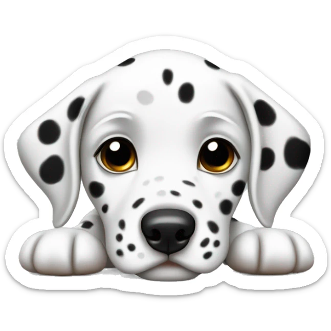 Dalmatian puppy laying sticker