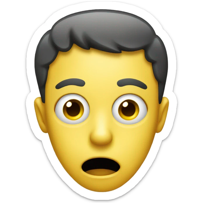 A yellow face with open (non-smiling) eyes and a hand over the mouth, used to convey shock or surprise. sticker