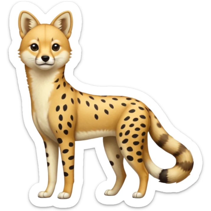 Cheetah-Dingo-Jackal-Civet-serval-shiba-inu-hybrid, full body sticker