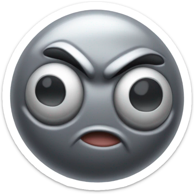 Metal cute mad Kirby Gray ball driving on 4 car wheels with mad eyebrows game sticker