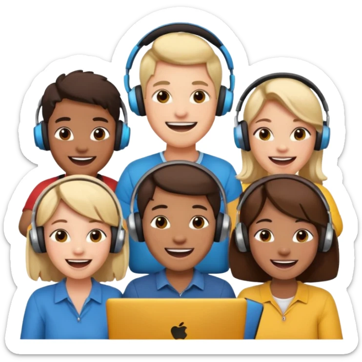 Personas reunidas charlando entre amigos en videoconferencia sticker