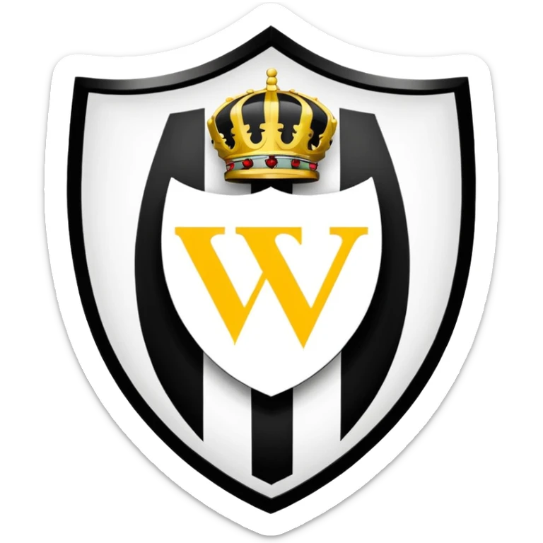 Football club Miros De Cer SV Angers logo, black and white striped shield with 1919 year, sports team emblem sticker