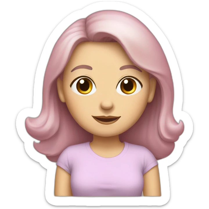 White 63 yrs old woman brown hair black eyes with a pink color T-shirt sticker