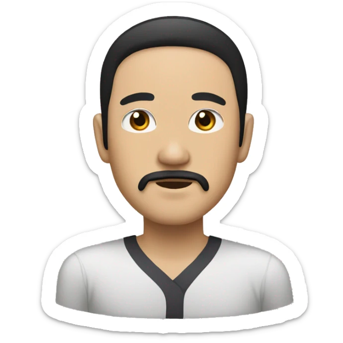 Japanese adult with black hair and facial hair  sticker