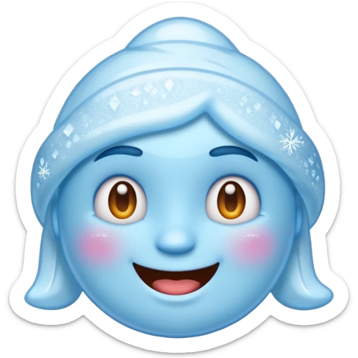 cartoon sticker of a cold and frozen emoji, colorful and cheerful, no text, suitable for WhatsApp and Instagram sticker