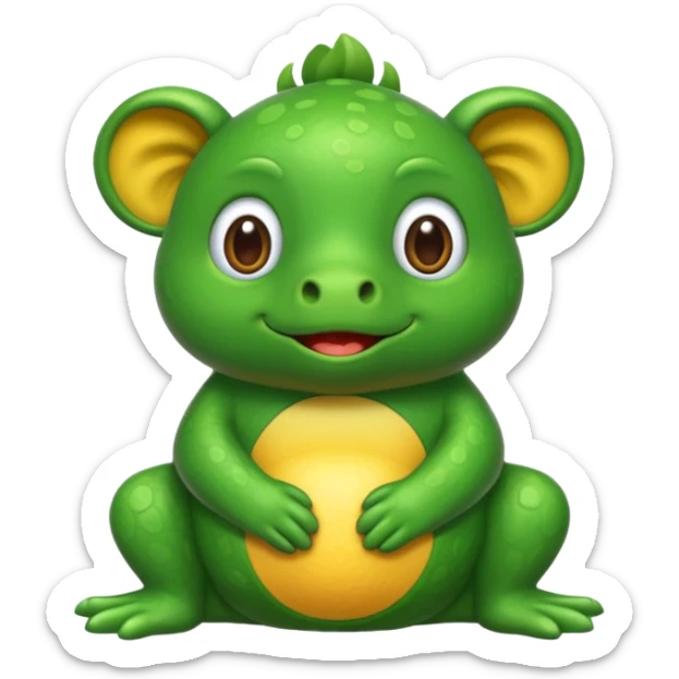 Una rana con un caucho  sticker