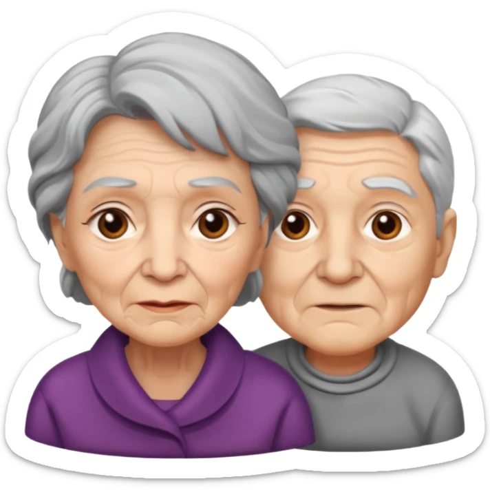 lo mismo que estas haciendo solo coloca alado de la abuela un hombre joven  sticker