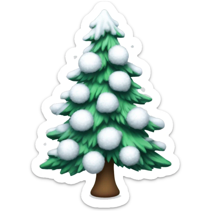Snowy Christmas tree sticker