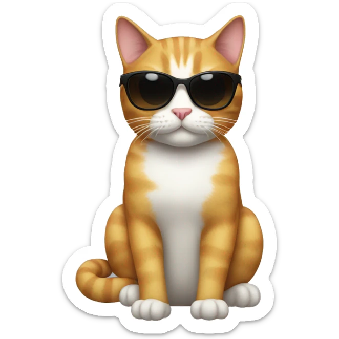 Cat with sunglasses sticker