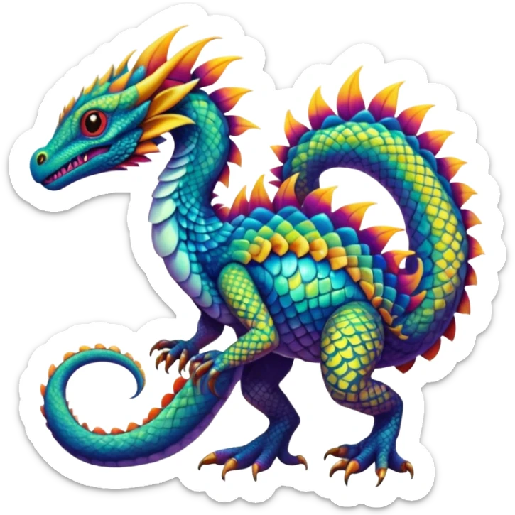 Colorful Exotic Pokémon-Digimon-Monster-Beast-Fakémon-hybrid-creature (full body) sticker