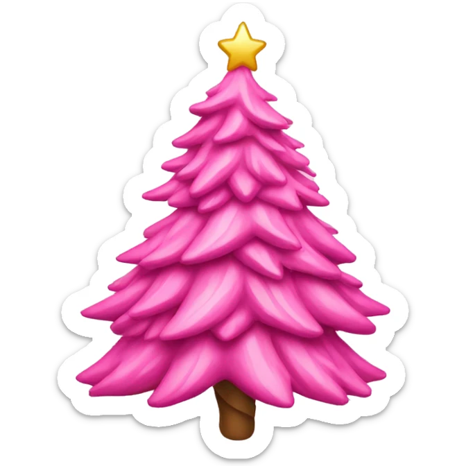 Pink christmas tree sticker