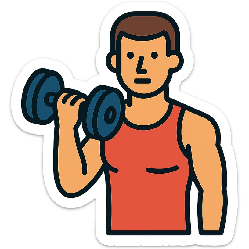A sportsman who is dedicated to his workout routine and spend a lost of time at the gym sticker