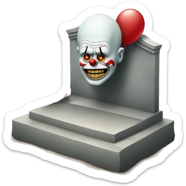 Grave with clown sticker