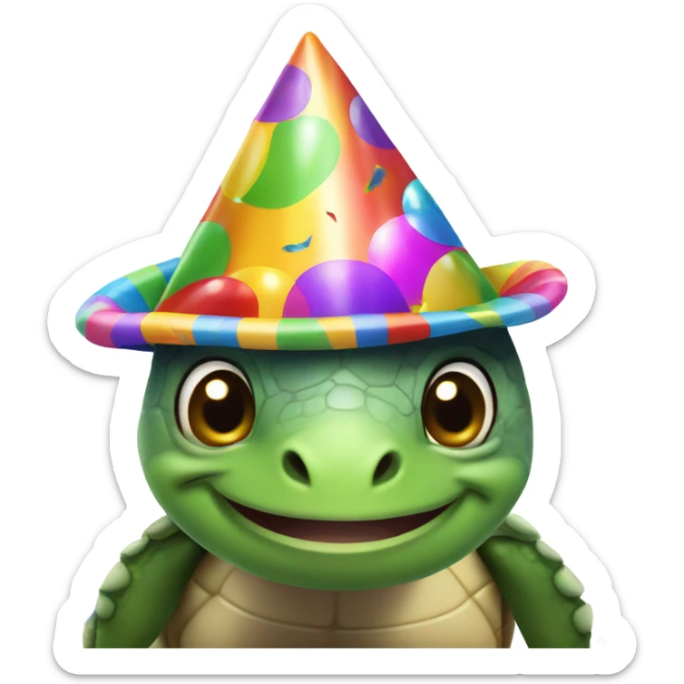 Turtle celebrating sticker