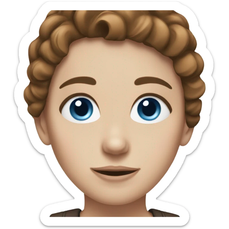 white girl with brown hair blue eyes sticker