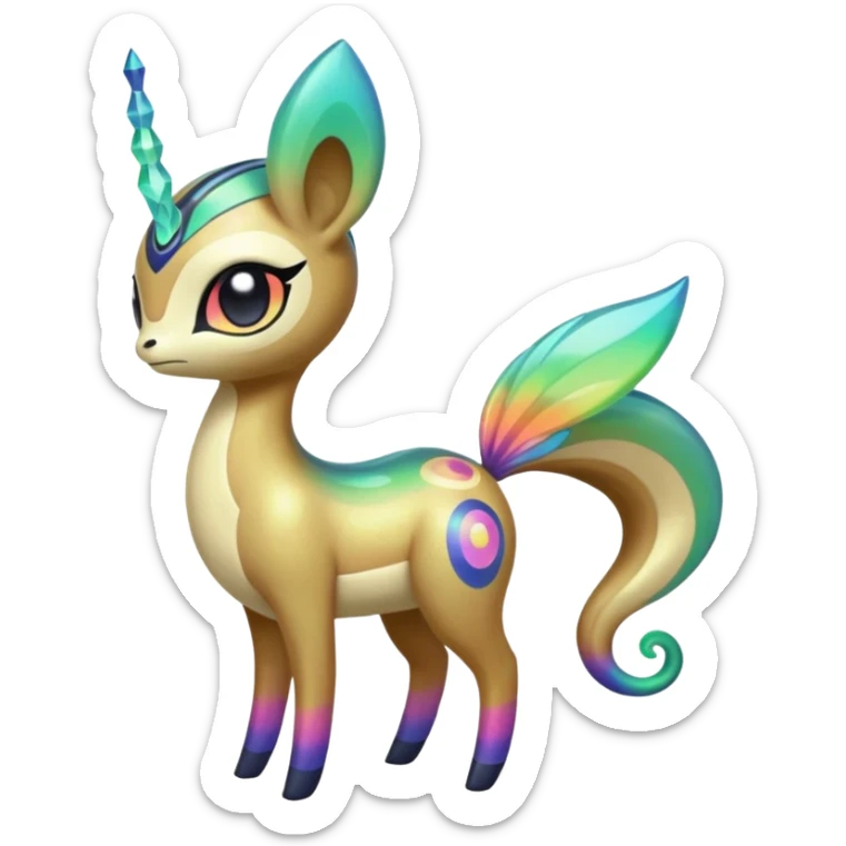 Colorful Exotic Meloetta-Vibrava-Amaura-Vernid-Trico-Kirby-Fakémon-creature-hybrid sticker