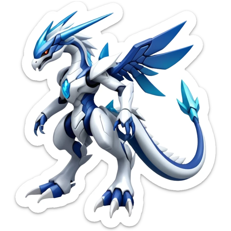 Modern Futuristic Kyurem-reshiram-dialga-Suicune-hybrid, full body sticker
