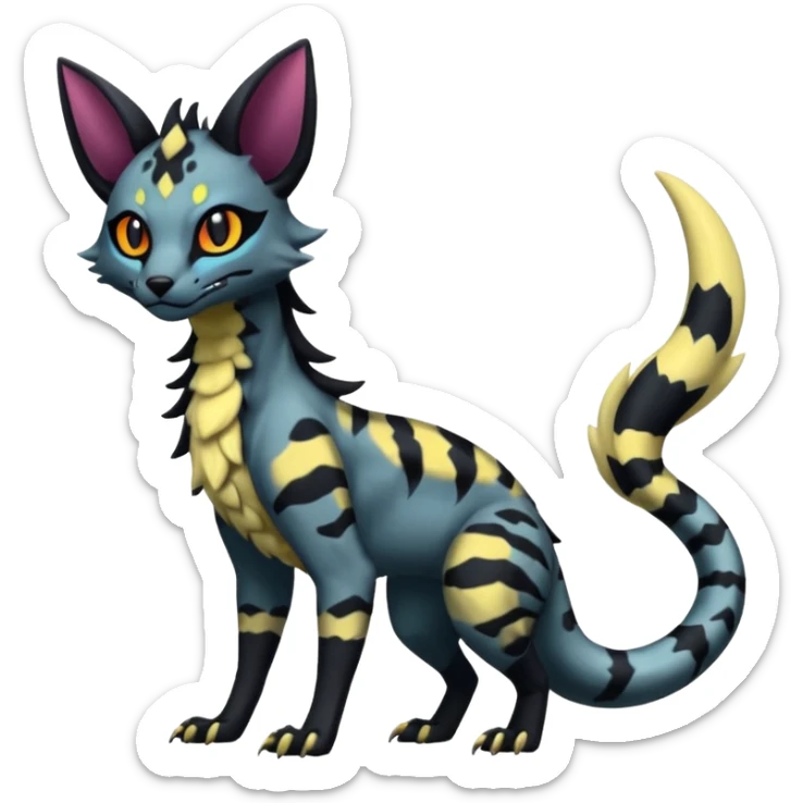 Gothic edgy dark Salandit-Umbreon-Genet-Noivern-Noibat-Serval-Hybrid (Full body) sticker