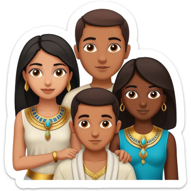 5 bestfriends, 1 Egyptian man, 1 indian girl 1 persian girl 1 moroccan boy 1 black boy sticker