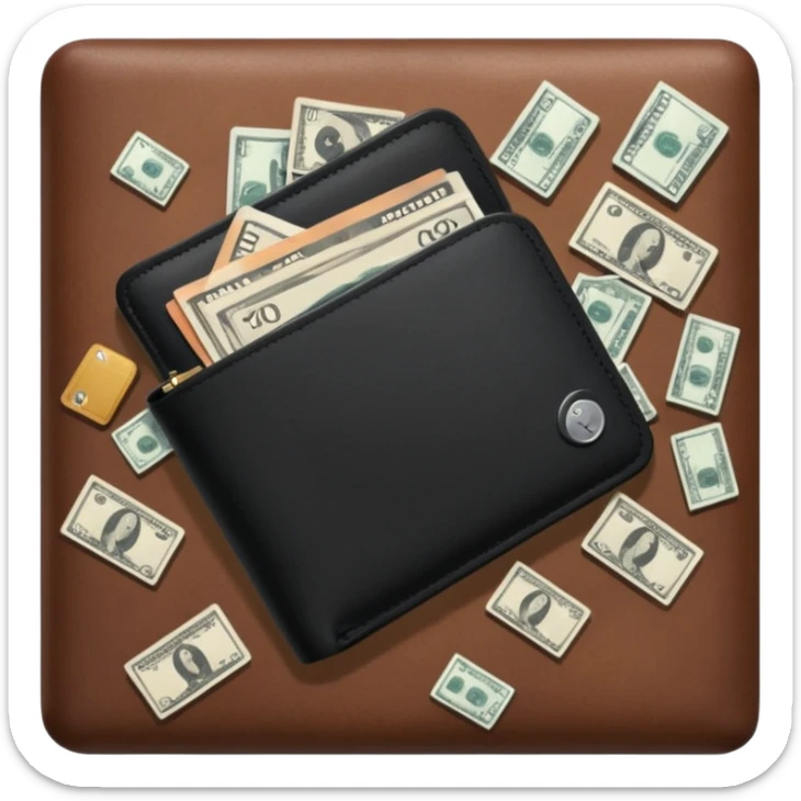 Billetera encontrada en el piso con personas al rededor personas blancas sticker