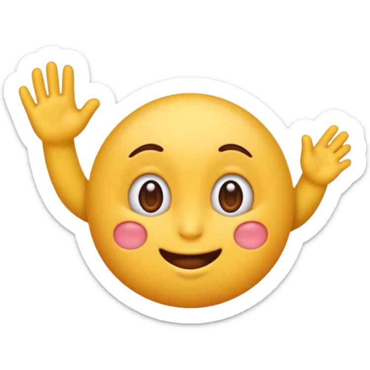 Emoji con una carita inocente, moviendo su cara y talves pegando sus manos entre su sticker