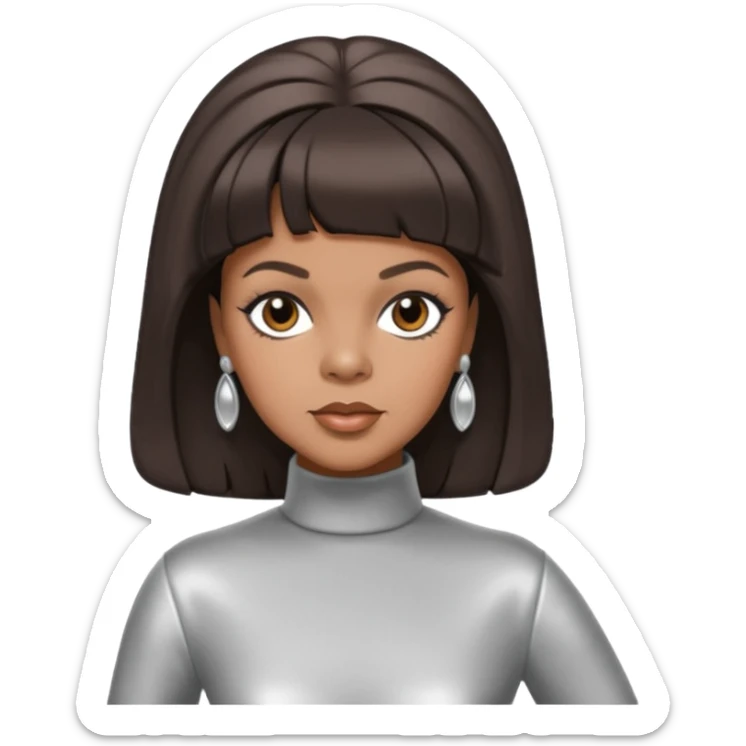 Florence Ballard from The Supremes with dark brown hair, silver outfit sticker