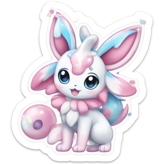 Kawaii Gorgeous Beautiful Shiny Sparkly Sylveon-Pokémon full body sticker sticker