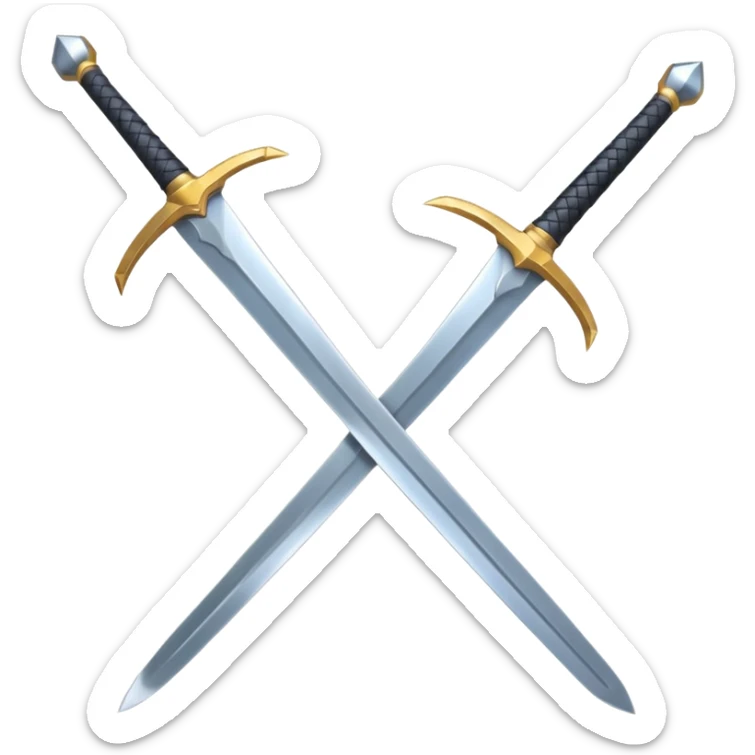 A single sword with two pointy blades sticker