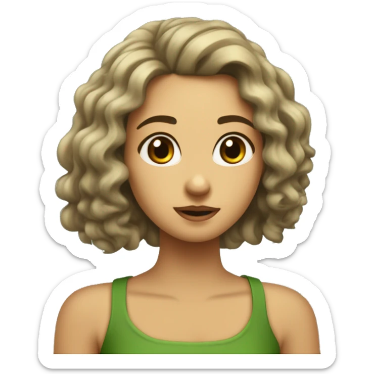 sou uma menina criança pele bege claro  com um coelho.olhos verde claro cabelo castanho ondulado no ombro  sticker