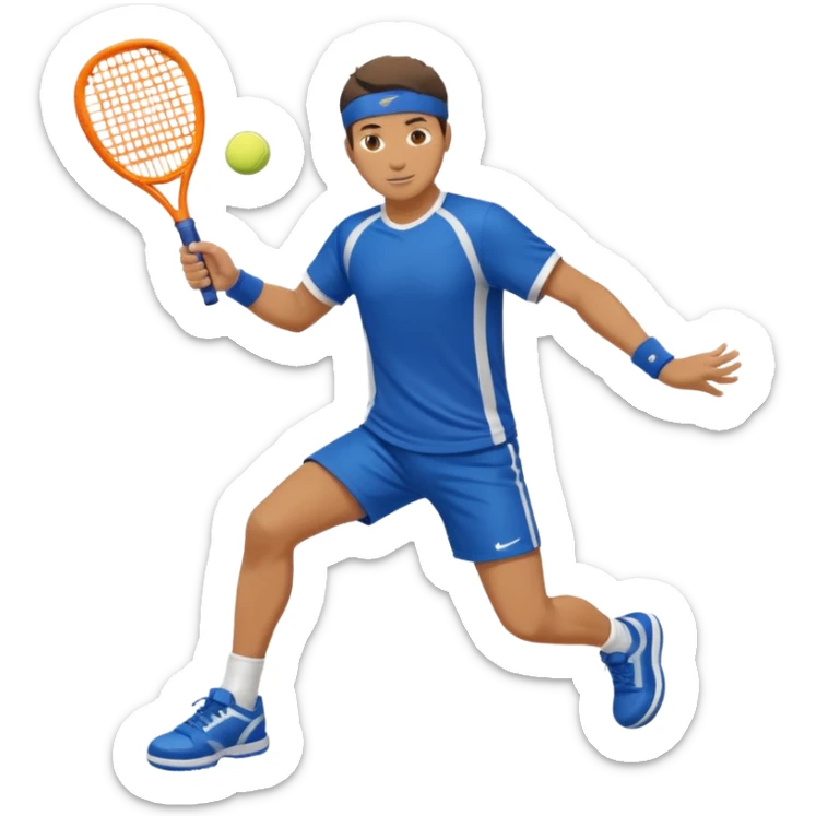 Male, eurasian, wearing sports cloth, swinging padel raquet not a tennis raquet sticker