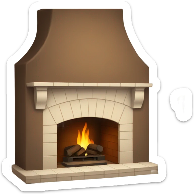 Brown fireplace sticker