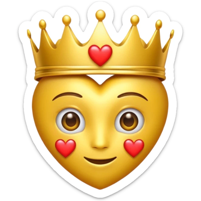 Un emoji con una corona y los ojos enamorados  sticker