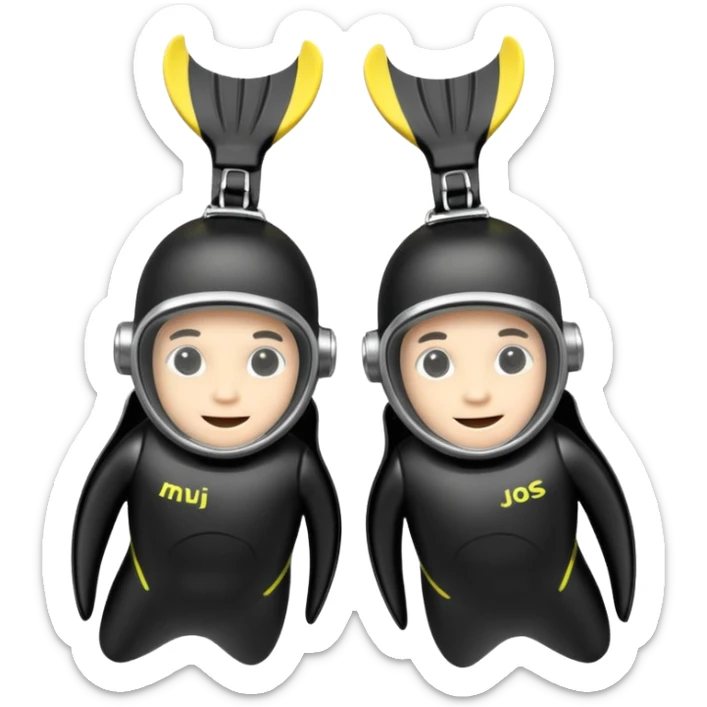 A 3D cartoon pair of diving flippers on a white background, shiny rubber texture, Memoji-style rendering.only flippers. sticker