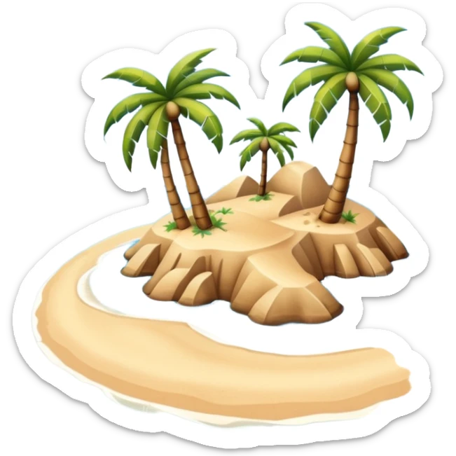 emoji of desert island in the middle of the blue sea sticker