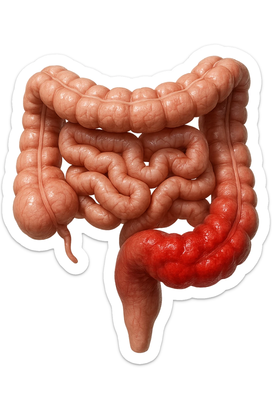 INTESTINO UMANO ANATOMICO REALISTICO INFIAMMATO, IPERREALISTICA 4K sticker