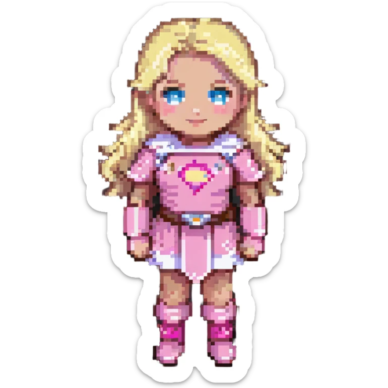 superhero girl with blonde hair and pink outfit sticker