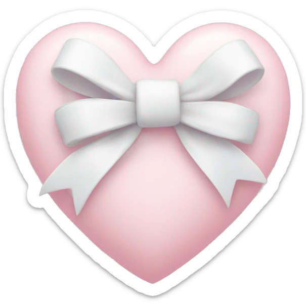 Pastel pink heart with white bow sticker