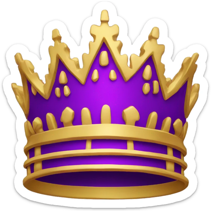 golden crown with purple inside sticker