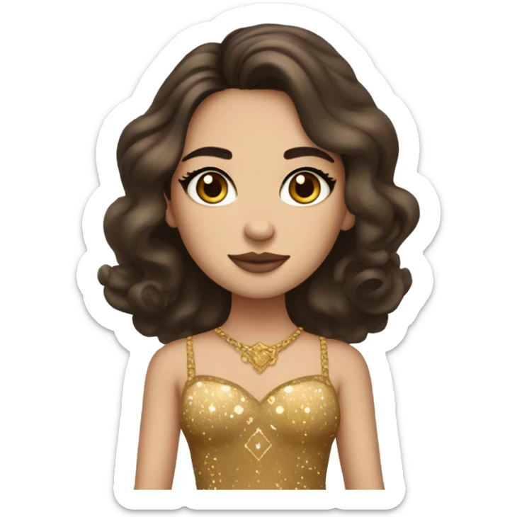 Create the zodiac sign leo as a brunette girl with elaborate makeup and dress that matches the zodiac sign  sticker