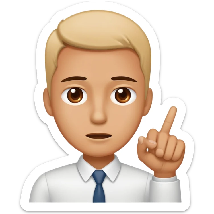 A person pointing at a painful spot or problem area, business pain point concept sticker