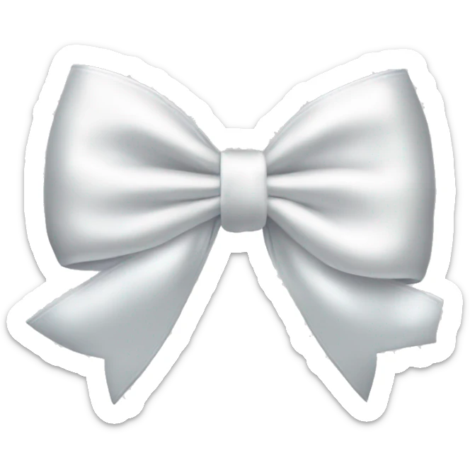 White satin bow sticker