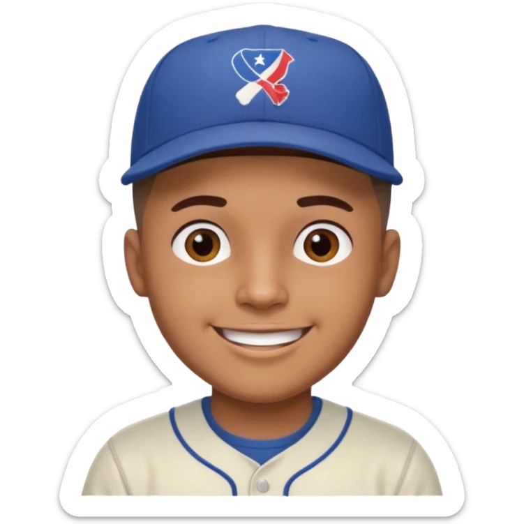 brown skin latino male with buzz cut wearing a puerto rico baseball cap sticker