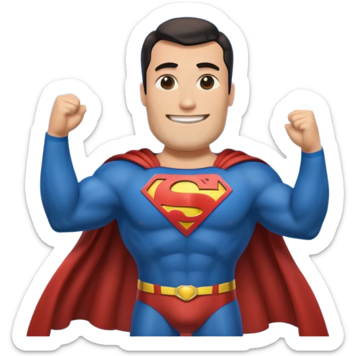 a moai emoji with a superman cape with the original face or the moai emoji with a super man saving people vibe like the superman there is some man waiting in the sky meme sticker