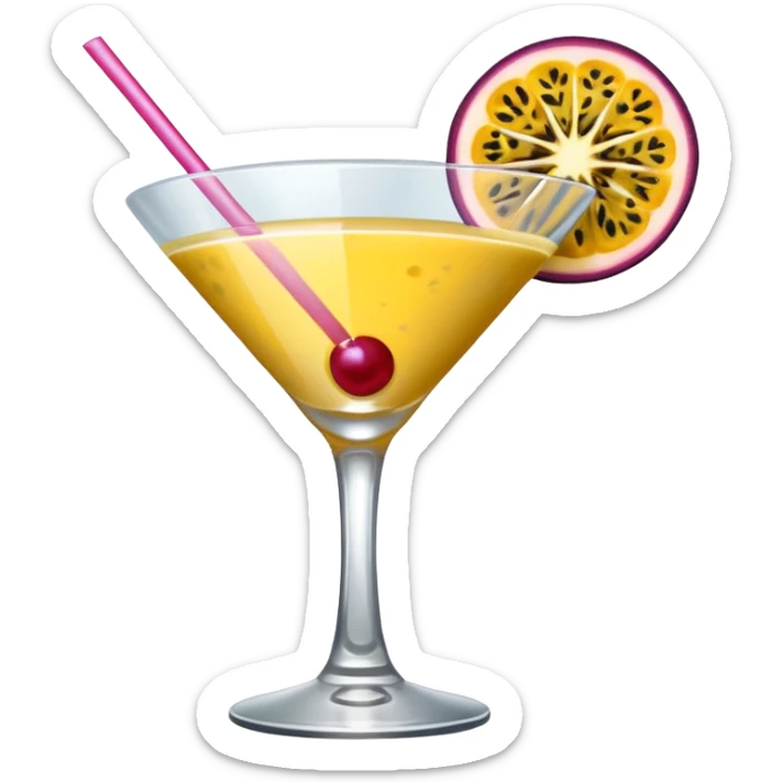 pornstar martini. the passion fruit slice should be on top of the liquid. not on the rim sticker