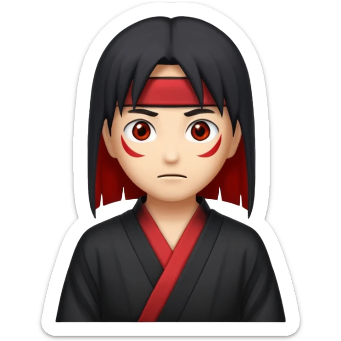 Crée un emoji antagoniste qui fait la pose a l'akatsuki sticker