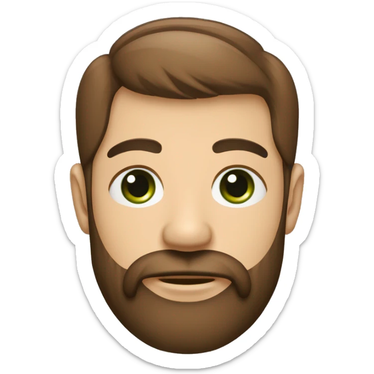 un rostro de barba corta, pelo y barba color oscuro, ojos verdes, guiñando el ojo derecho sticker