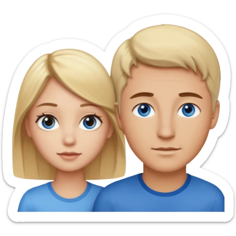 Grounded in Love man with blonde hair and blue eyes and girl with brown hair and brown eyes sticker