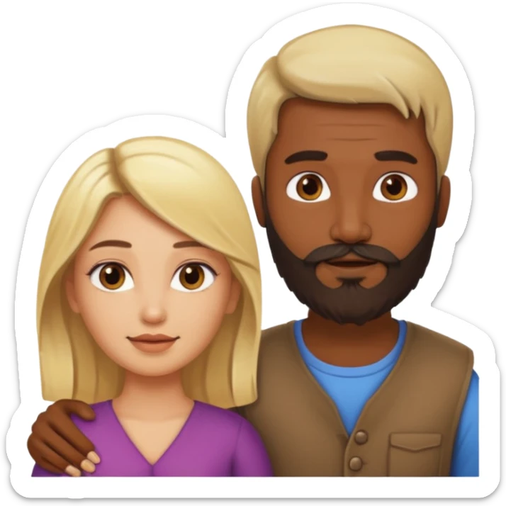 Indian man with beard holding naked blonde woman sticker