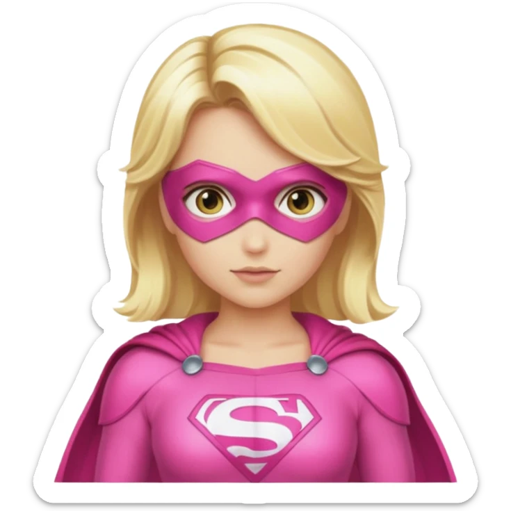 superhero girl with blonde hair and pink outfit sticker