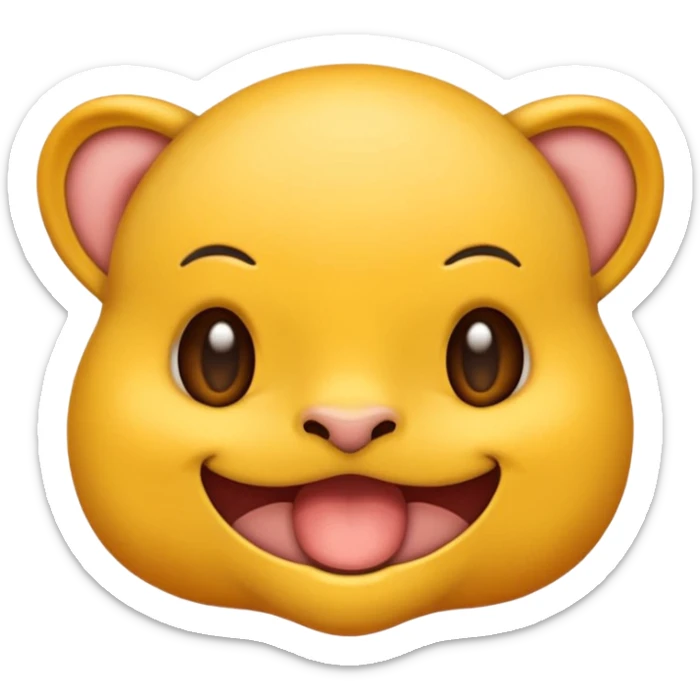 Emoji Sigma con mewing,una mandíbula muy marcada y con una ceja levantada y la otra abajo sticker